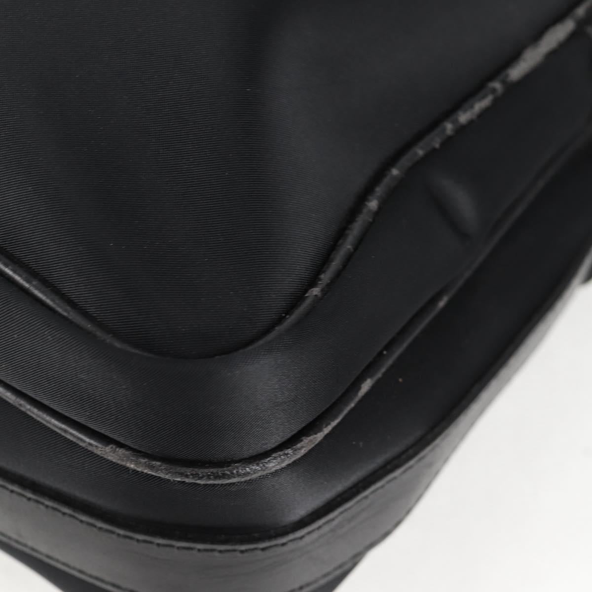 BURBERRY Shoulder Bag Nylon Black Silver Auth bs28161