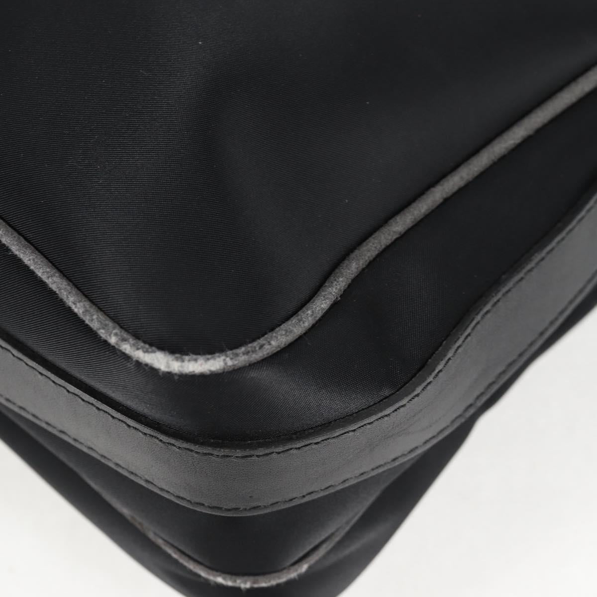 BURBERRY Shoulder Bag Nylon Black Silver Auth bs28161