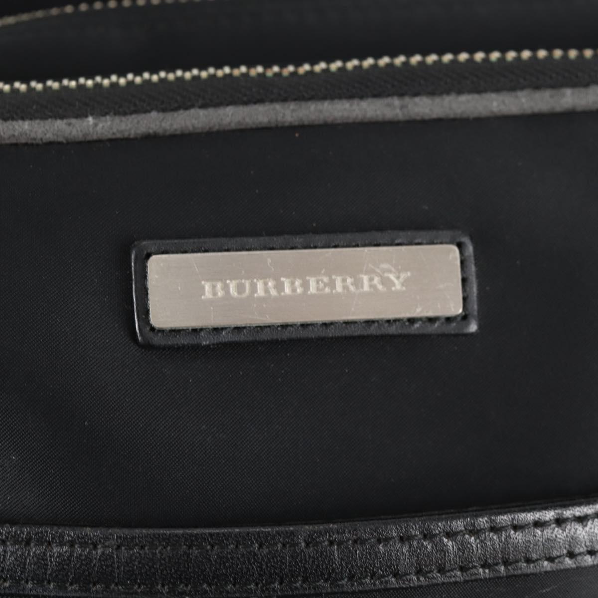 BURBERRY Shoulder Bag Nylon Black Silver Auth bs28161