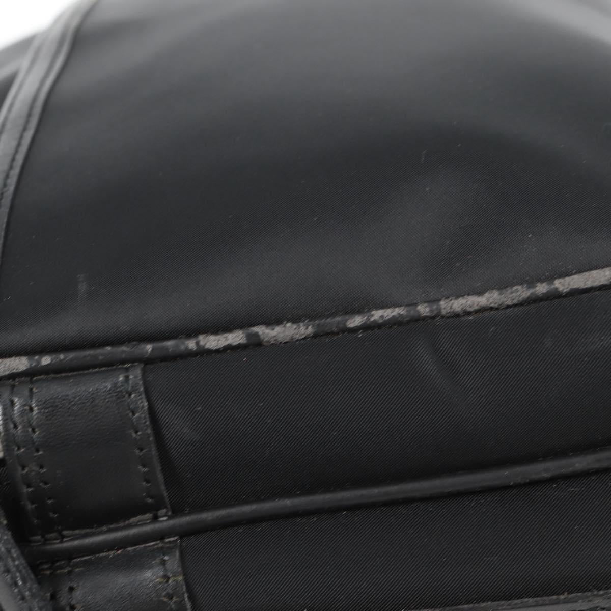 BURBERRY Shoulder Bag Nylon Black Silver Auth bs28161