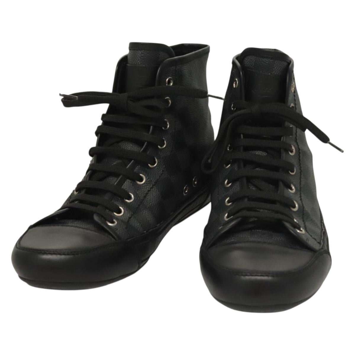 LOUIS VUITTON Damier Grafitte High Cut Sneakers LV Auth bs28163