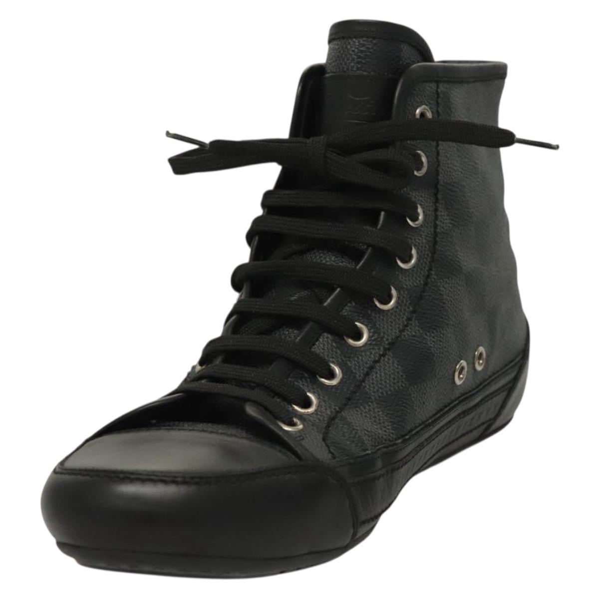 LOUIS VUITTON Damier Grafitte High Cut Sneakers LV Auth bs28163