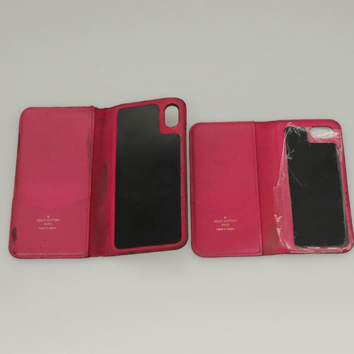 LOUIS VUITTON Monogram Eclipse Epi iPhone Case 4Set LV Auth bs28178