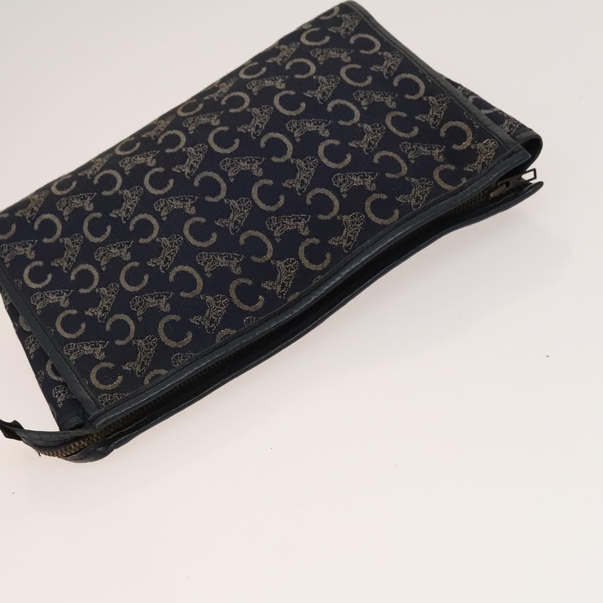 CELINE Macadam Canvas Clutch Bag PVC 3Set Brown Beige Navy Auth bs28179