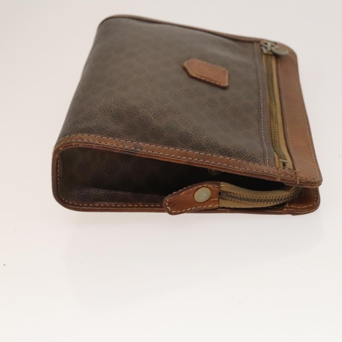 CELINE Macadam Canvas Clutch Bag PVC 3Set Brown Beige Navy Auth bs28179