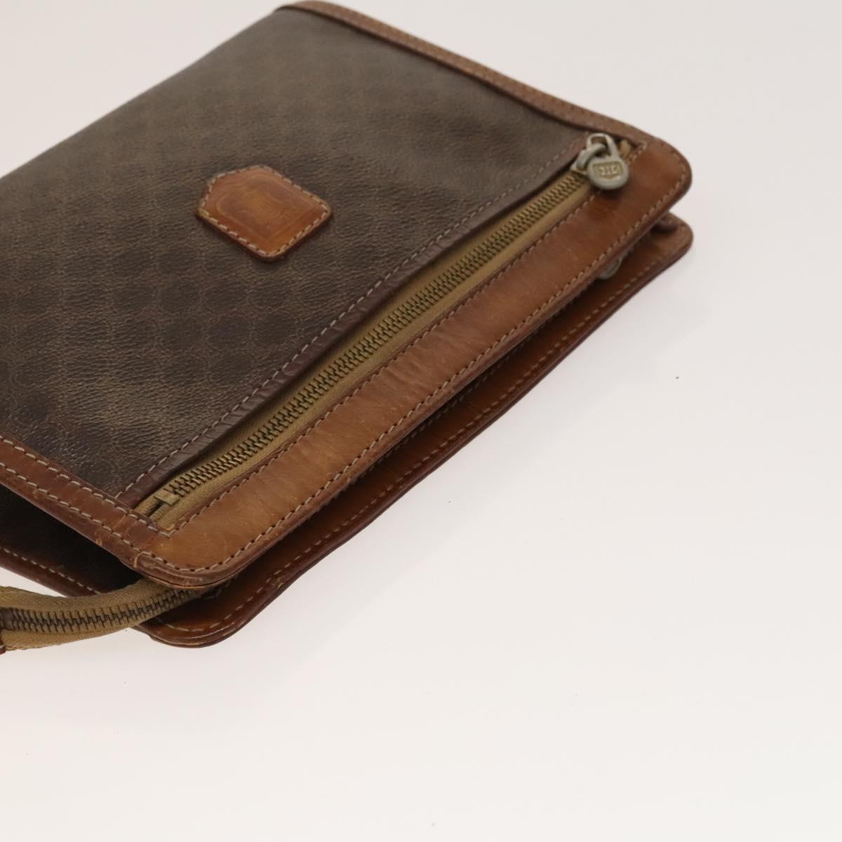 CELINE Macadam Canvas Clutch Bag PVC 3Set Brown Beige Navy Auth bs28179
