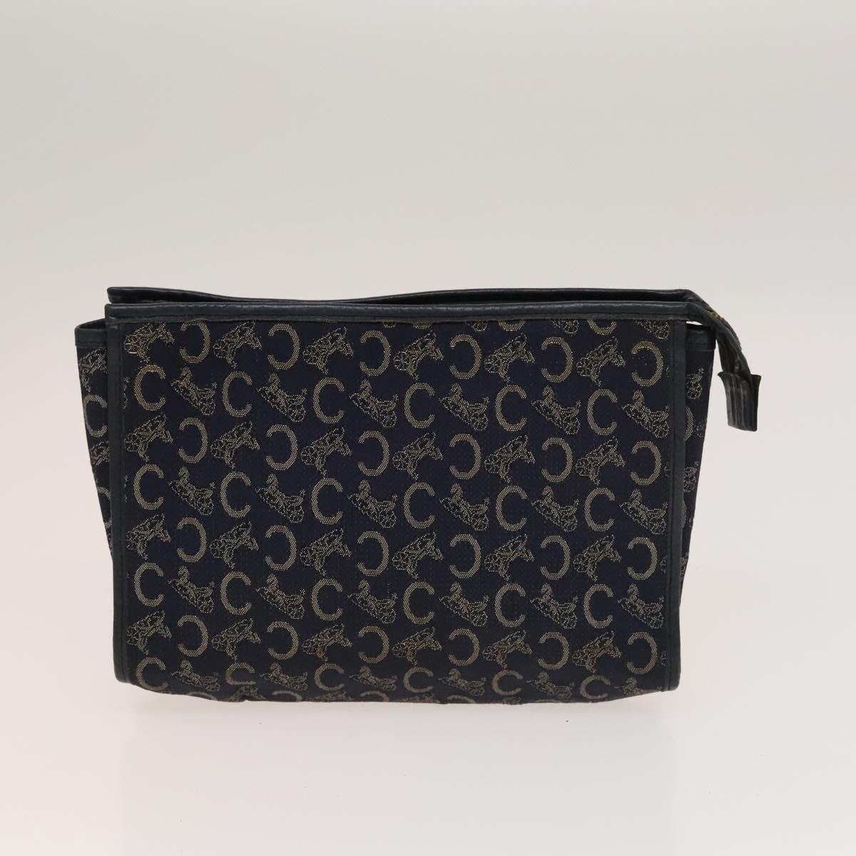 CELINE Macadam Canvas Clutch Bag PVC 3Set Brown Beige Navy Auth bs28179