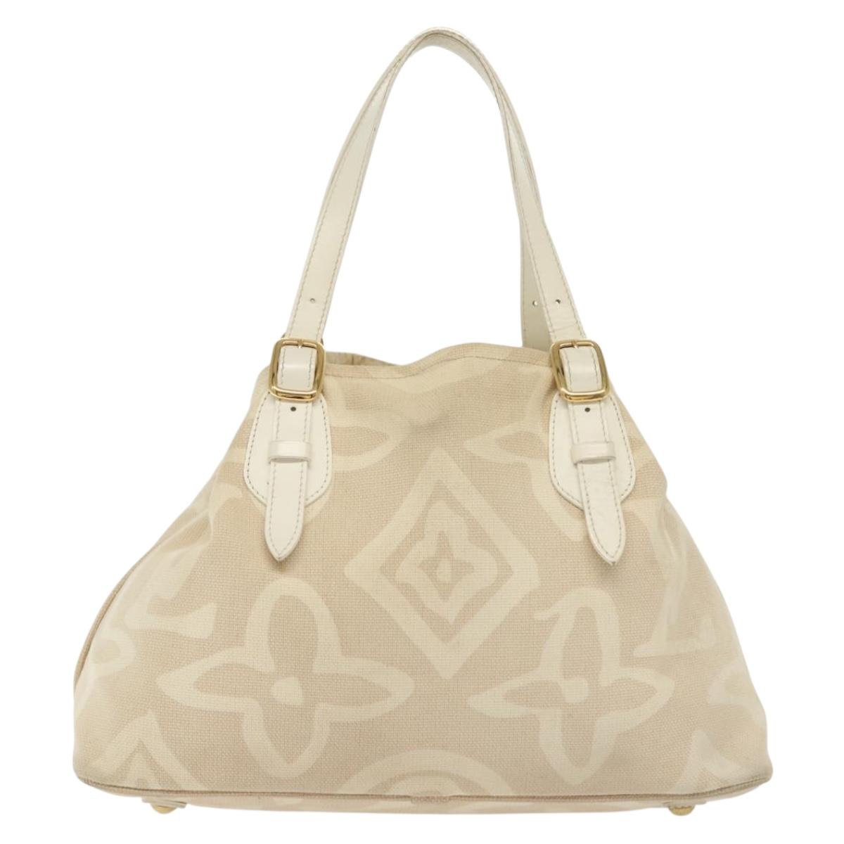 LOUIS VUITTON Cruise Line Tai Sienne PM Bag Canvas Beige M95674 LV Auth bs28204