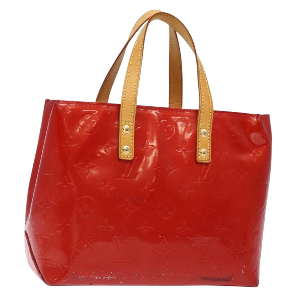 LOUIS VUITTON Monogram Vernis Reade PM Hand Bag Red Rouge M91088 LV Auth bs28207