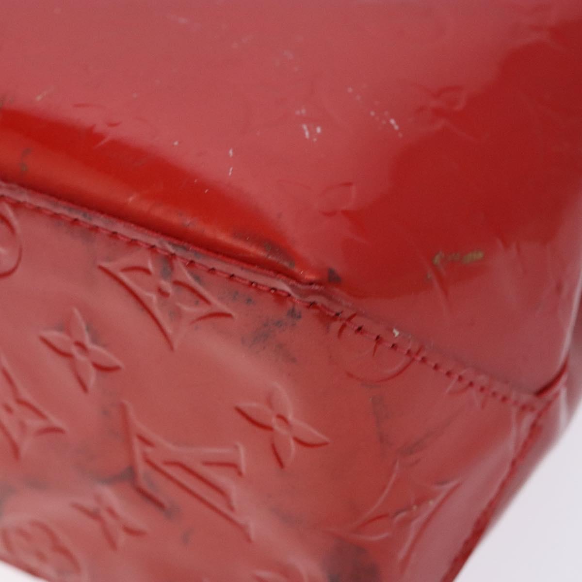 LOUIS VUITTON Monogram Vernis Reade PM Hand Bag Red Rouge M91088 LV Auth bs28207
