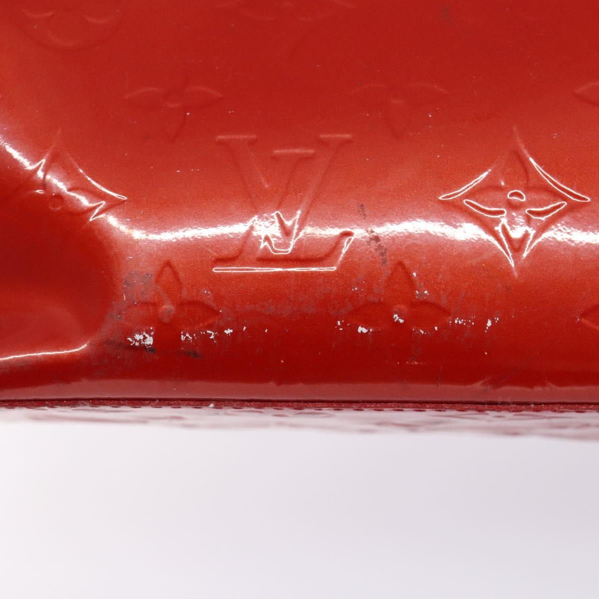 LOUIS VUITTON Monogram Vernis Reade PM Hand Bag Red Rouge M91088 LV Auth bs28207