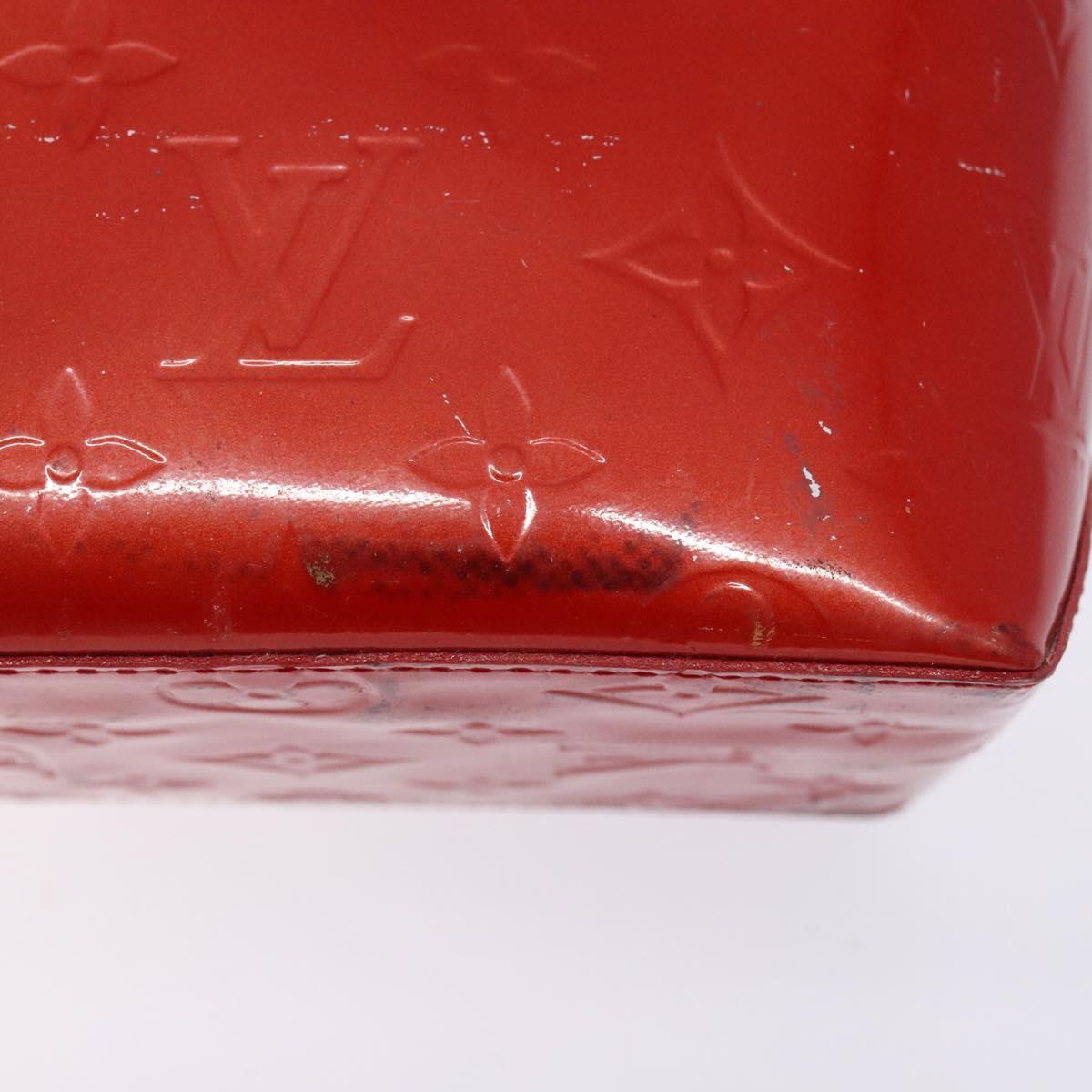 LOUIS VUITTON Monogram Vernis Reade PM Hand Bag Red Rouge M91088 LV Auth bs28207