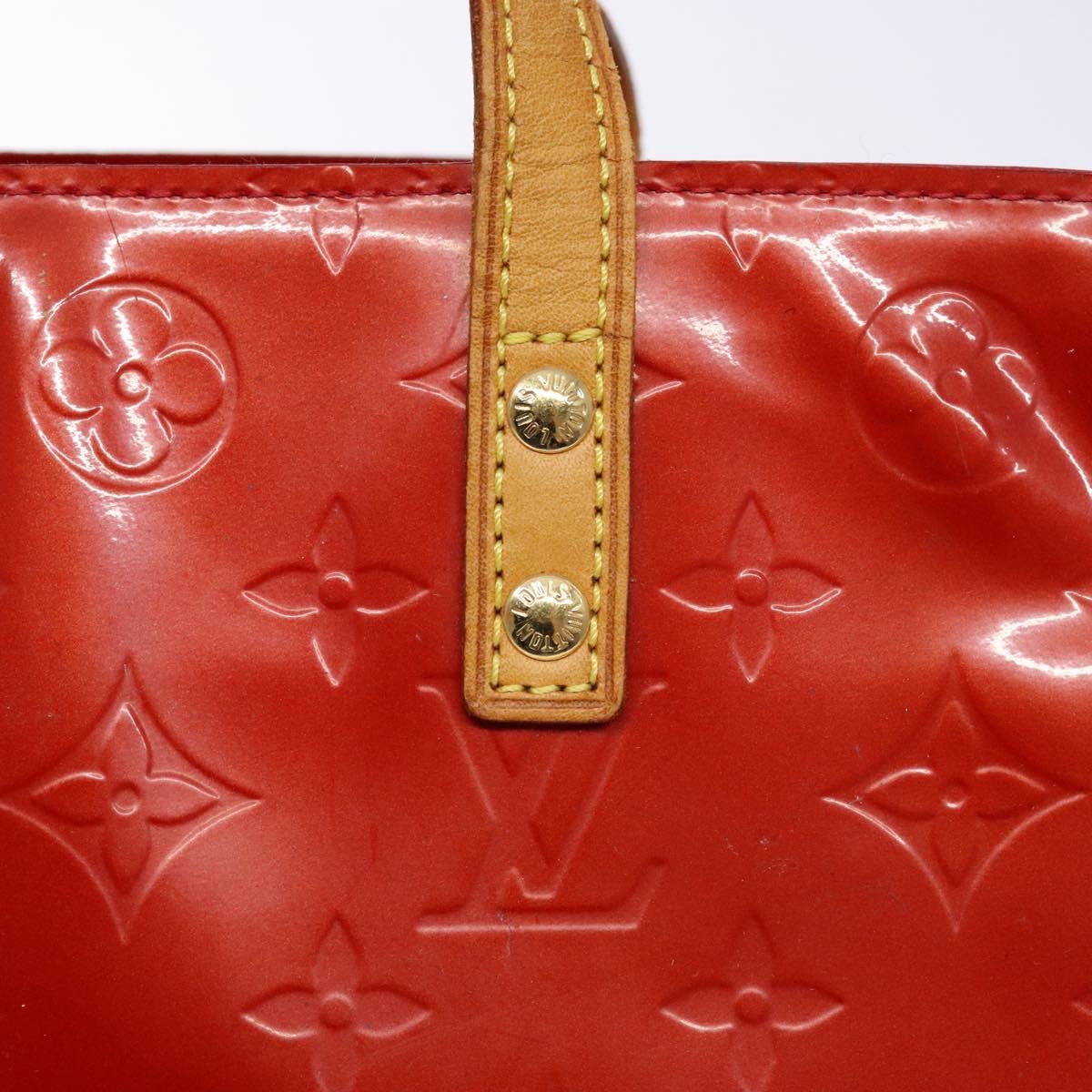 LOUIS VUITTON Monogram Vernis Reade PM Hand Bag Red Rouge M91088 LV Auth bs28207