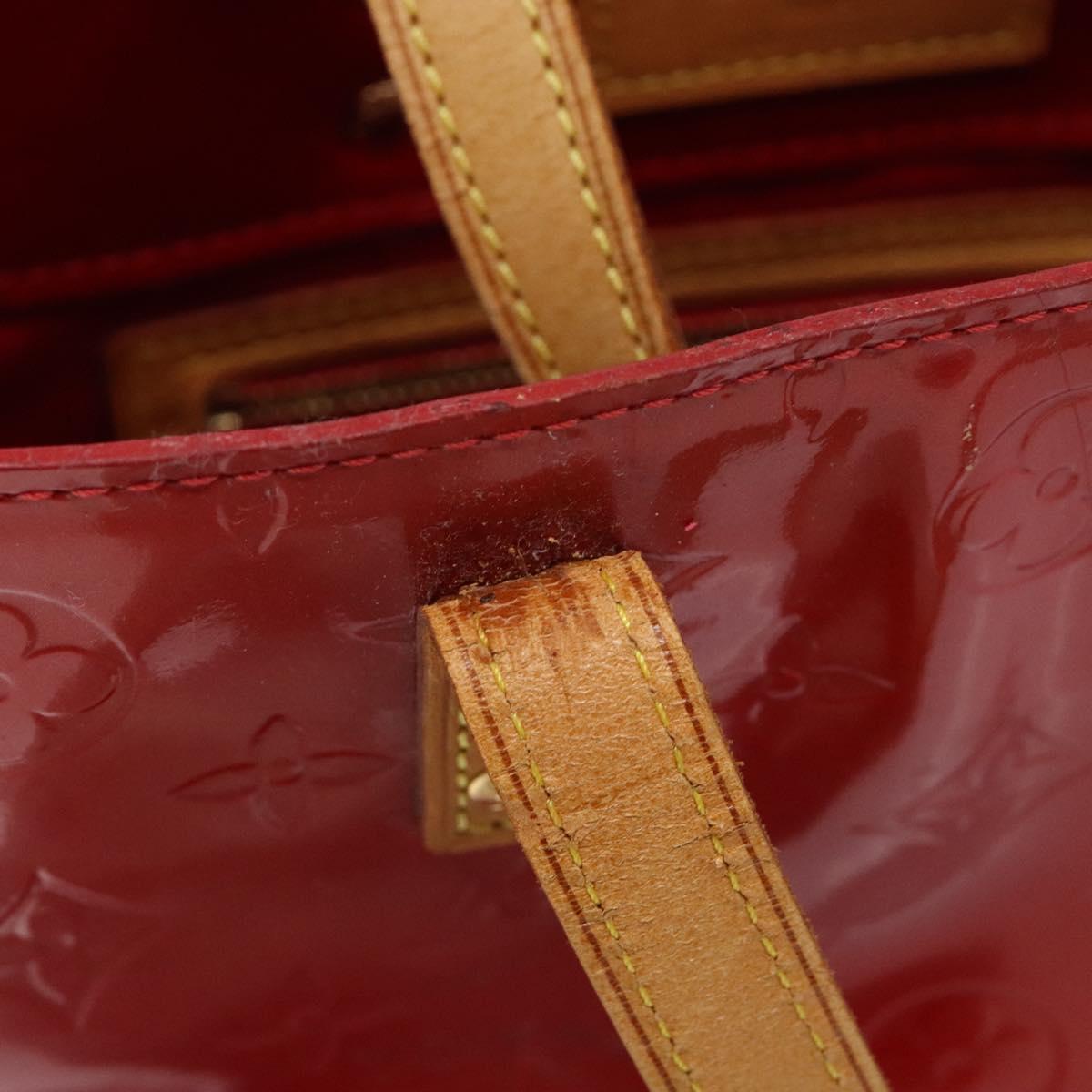 LOUIS VUITTON Monogram Vernis Reade PM Hand Bag Red Rouge M91088 LV Auth bs28207