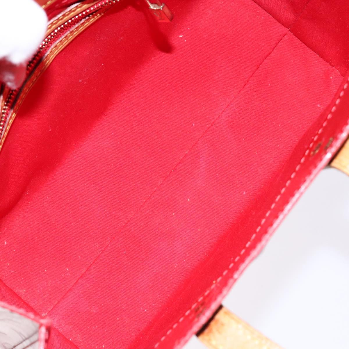LOUIS VUITTON Monogram Vernis Reade PM Hand Bag Red Rouge M91088 LV Auth bs28207