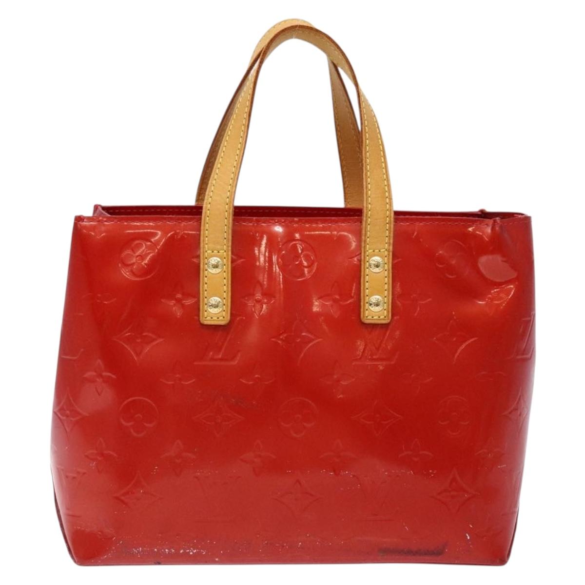 LOUIS VUITTON Monogram Vernis Reade PM Hand Bag Red Rouge M91088 LV Auth bs28207
