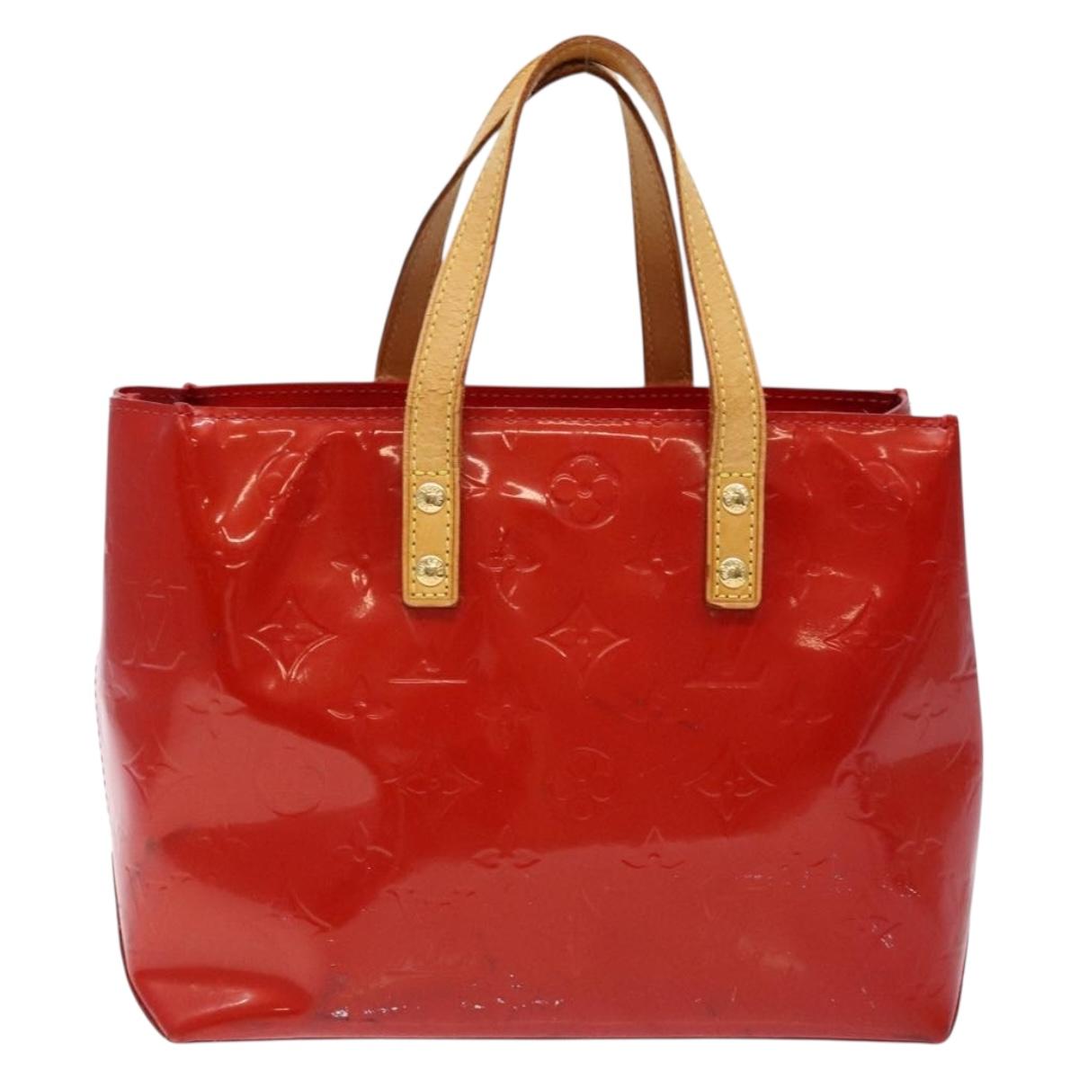 LOUIS VUITTON Monogram Vernis Reade PM Hand Bag Red Rouge M91088 LV Auth bs28207