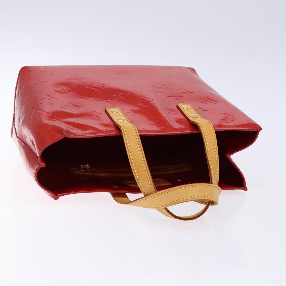 LOUIS VUITTON Monogram Vernis Reade PM Hand Bag Red Rouge M91088 LV Auth bs28207