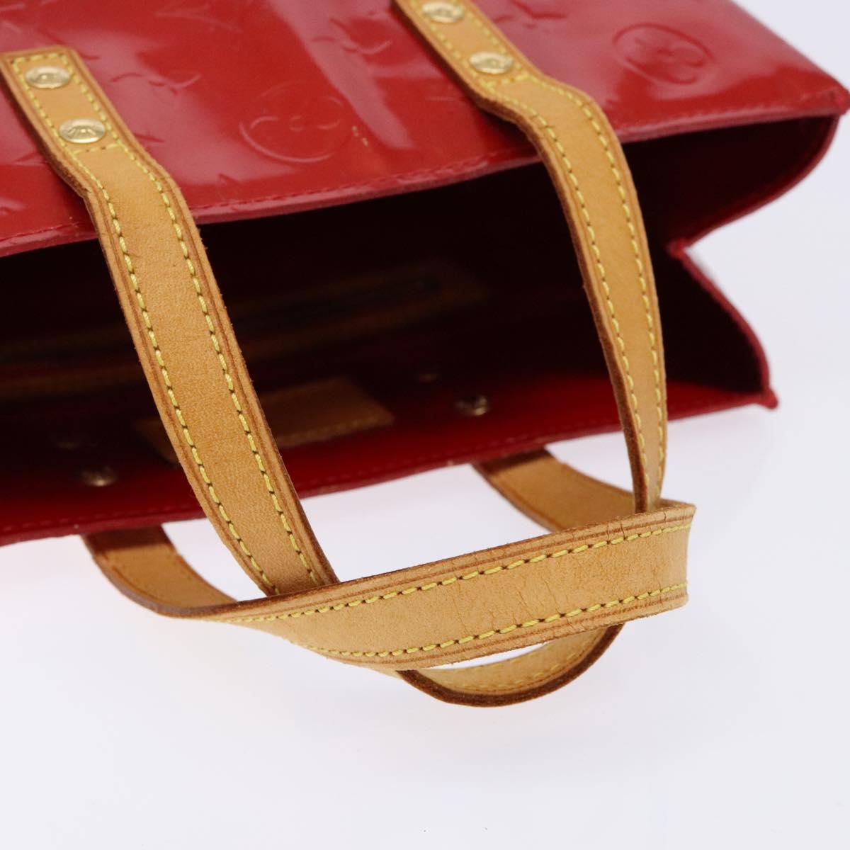 LOUIS VUITTON Monogram Vernis Reade PM Hand Bag Red Rouge M91088 LV Auth bs28207