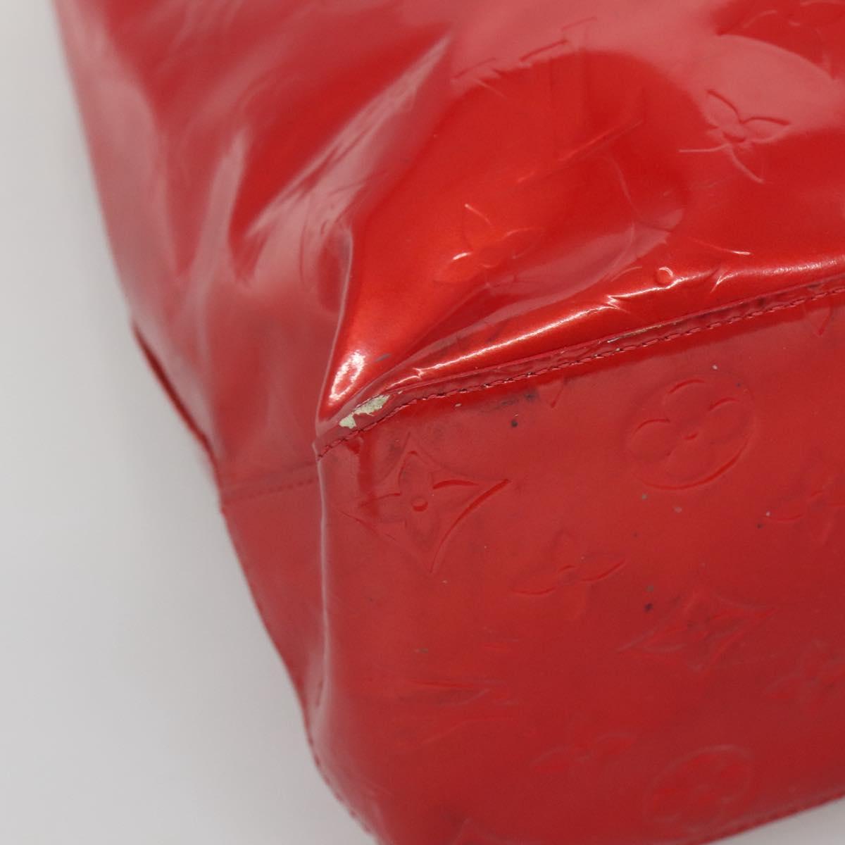 LOUIS VUITTON Monogram Vernis Reade MM Hand Bag Red Rouge M91086 LV Auth bs28208