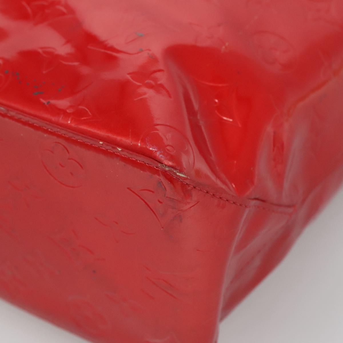 LOUIS VUITTON Monogram Vernis Reade MM Hand Bag Red Rouge M91086 LV Auth bs28208