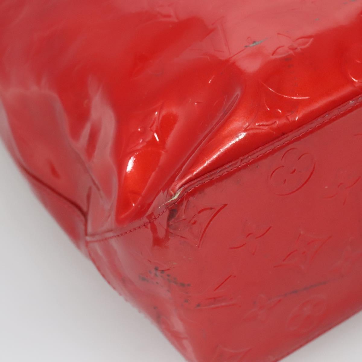LOUIS VUITTON Monogram Vernis Reade MM Hand Bag Red Rouge M91086 LV Auth bs28208