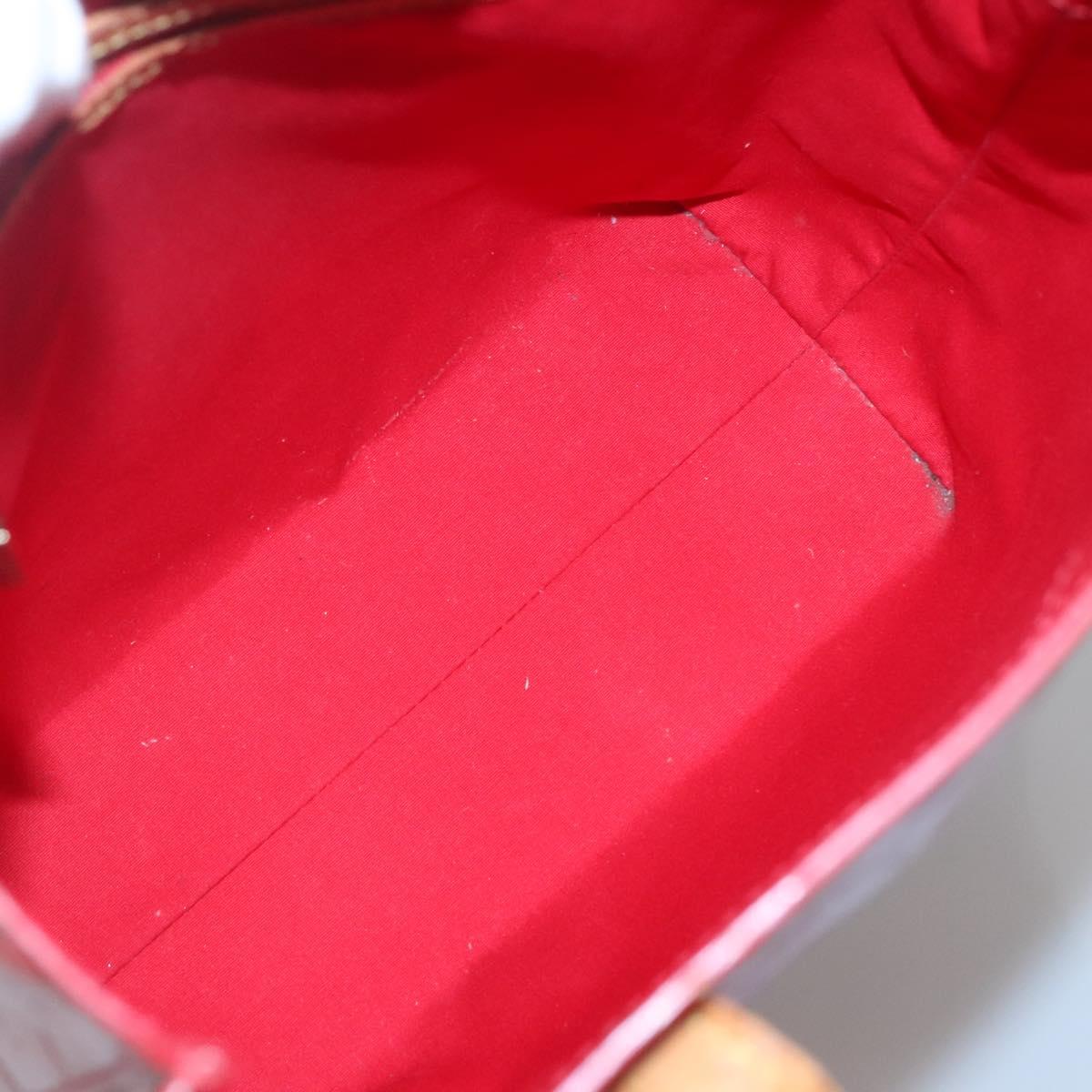 LOUIS VUITTON Monogram Vernis Reade MM Hand Bag Red Rouge M91086 LV Auth bs28208