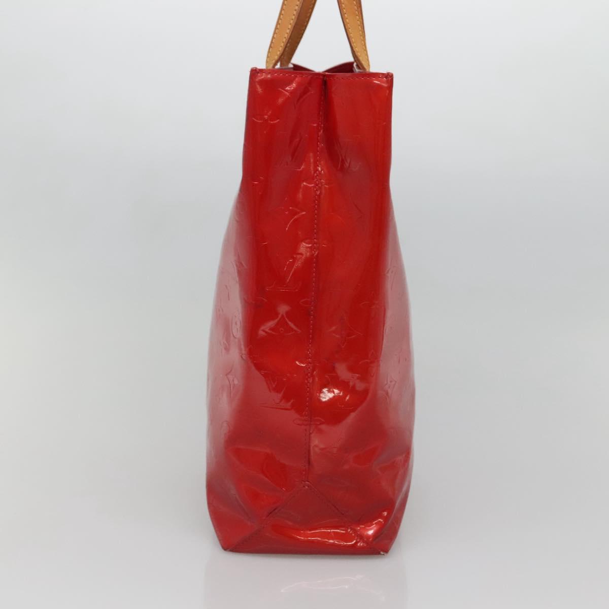 LOUIS VUITTON Monogram Vernis Reade MM Hand Bag Red Rouge M91086 LV Auth bs28208