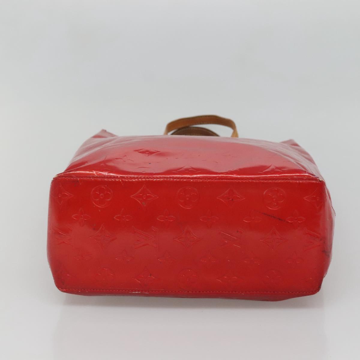 LOUIS VUITTON Monogram Vernis Reade MM Hand Bag Red Rouge M91086 LV Auth bs28208