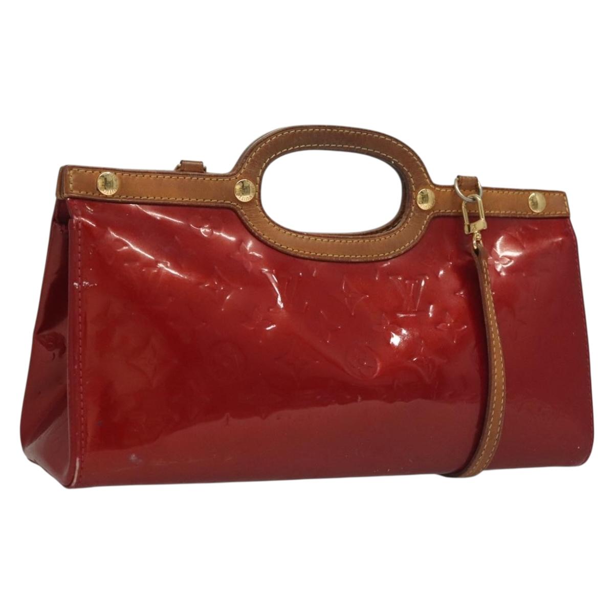 LOUIS VUITTON Vernis Roxbury Drive Hand Bag 2way Red M91987 LV Auth bs28210