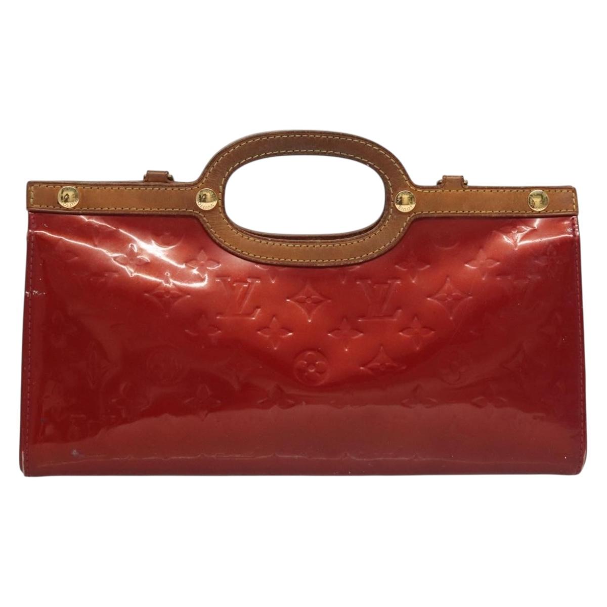 LOUIS VUITTON Vernis Roxbury Drive Hand Bag 2way Red M91987 LV Auth bs28210