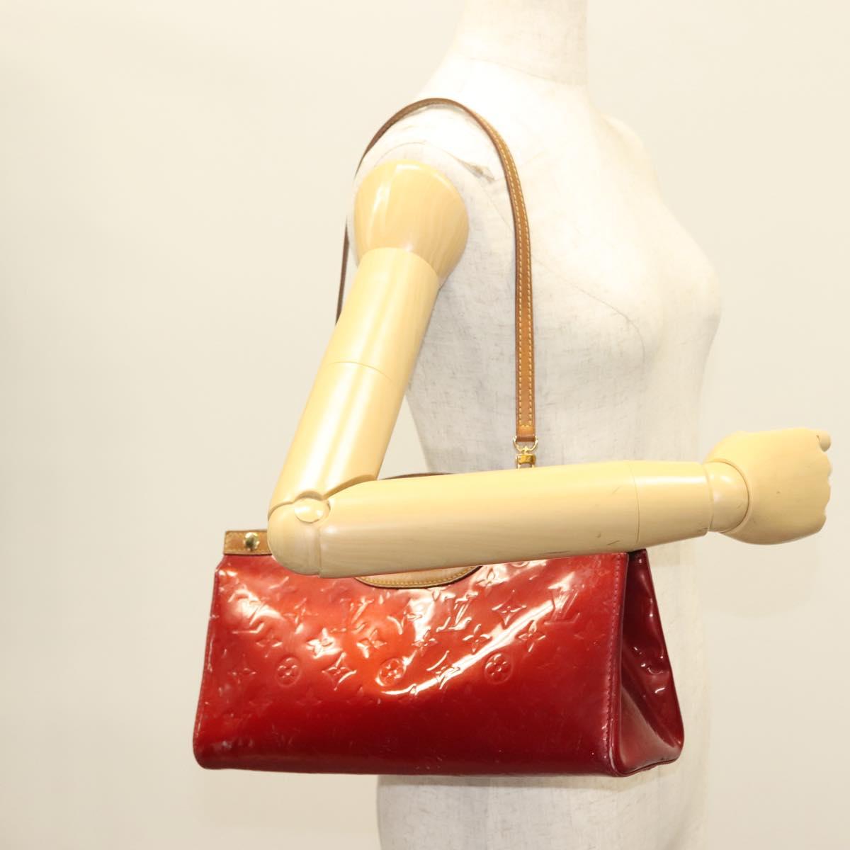 LOUIS VUITTON Vernis Roxbury Drive Hand Bag 2way Red M91987 LV Auth bs28210