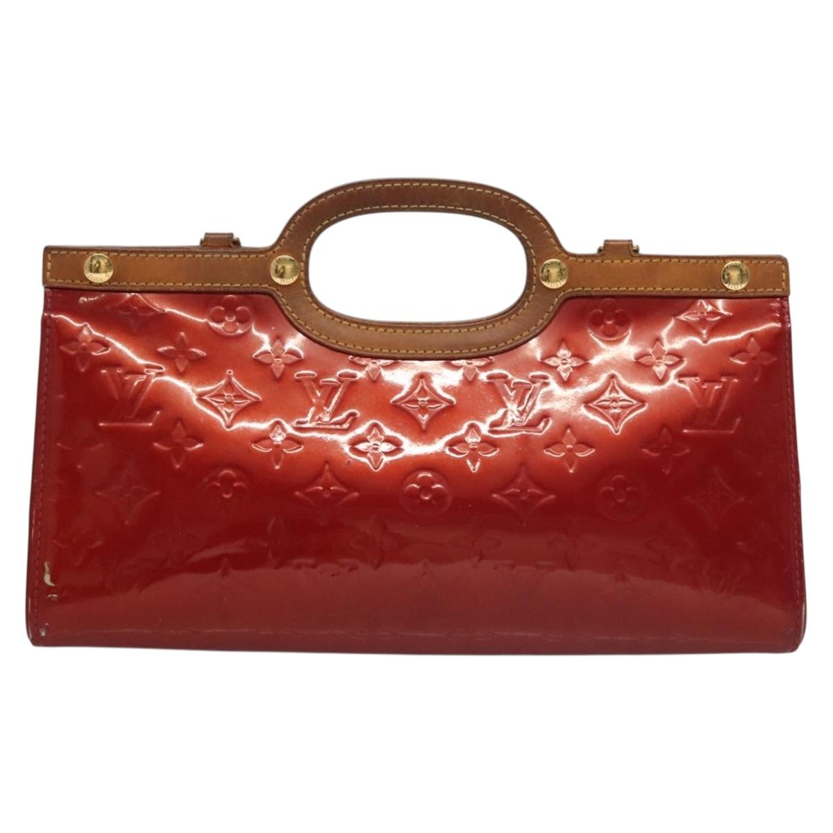 LOUIS VUITTON Vernis Roxbury Drive Hand Bag 2way Red M91987 LV Auth bs28210