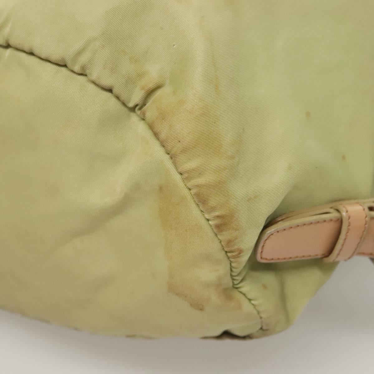 PRADA Backpack Nylon Beige Silver Auth bs28213