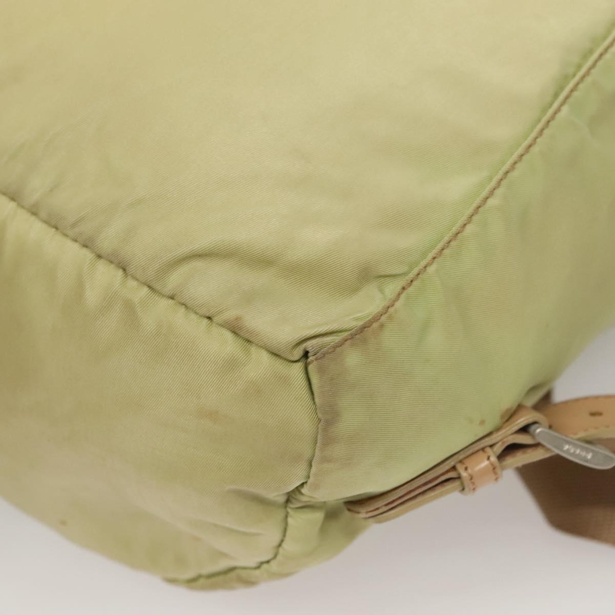 PRADA Backpack Nylon Beige Silver Auth bs28213