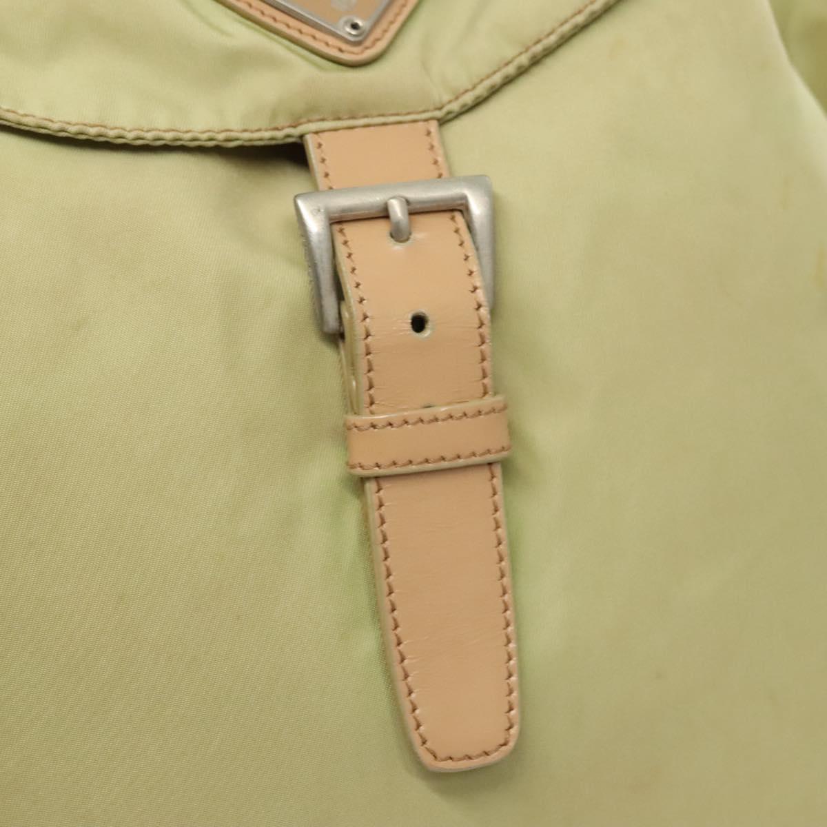 PRADA Backpack Nylon Beige Silver Auth bs28213