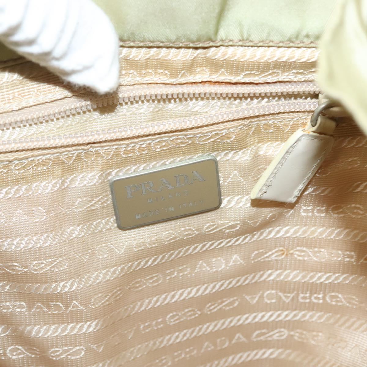 PRADA Backpack Nylon Beige Silver Auth bs28213