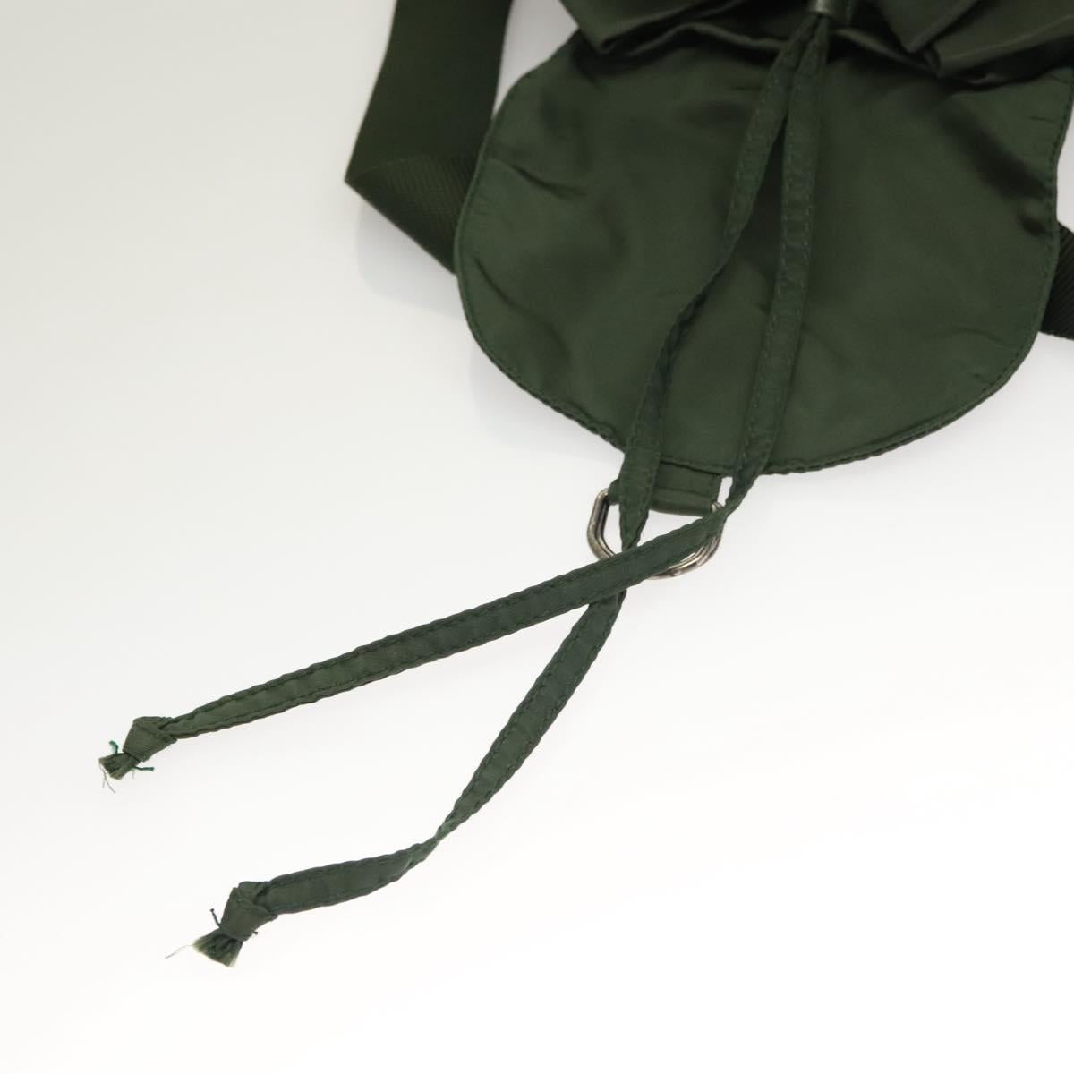 PRADA Backpack Nylon Khaki Silver Auth bs28214