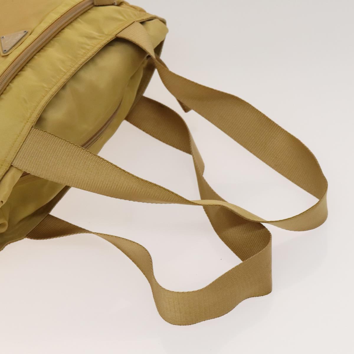 PRADA Hand Bag Leather Nylon 2Set Black Beige Silver Auth bs28219