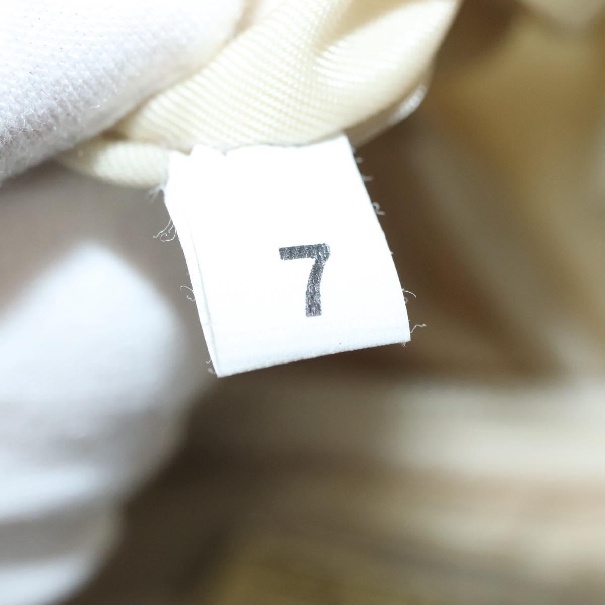 PRADA Hand Bag Nylon Beige Silver Auth bs28225