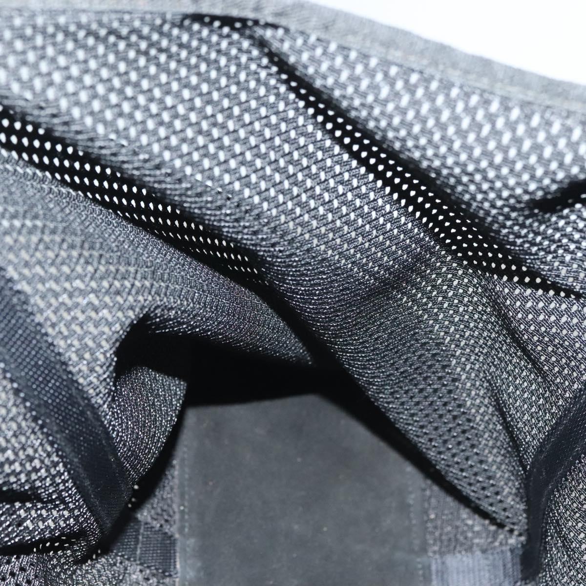 PRADA Tote Bag Nylon Black Silver Auth bs28227