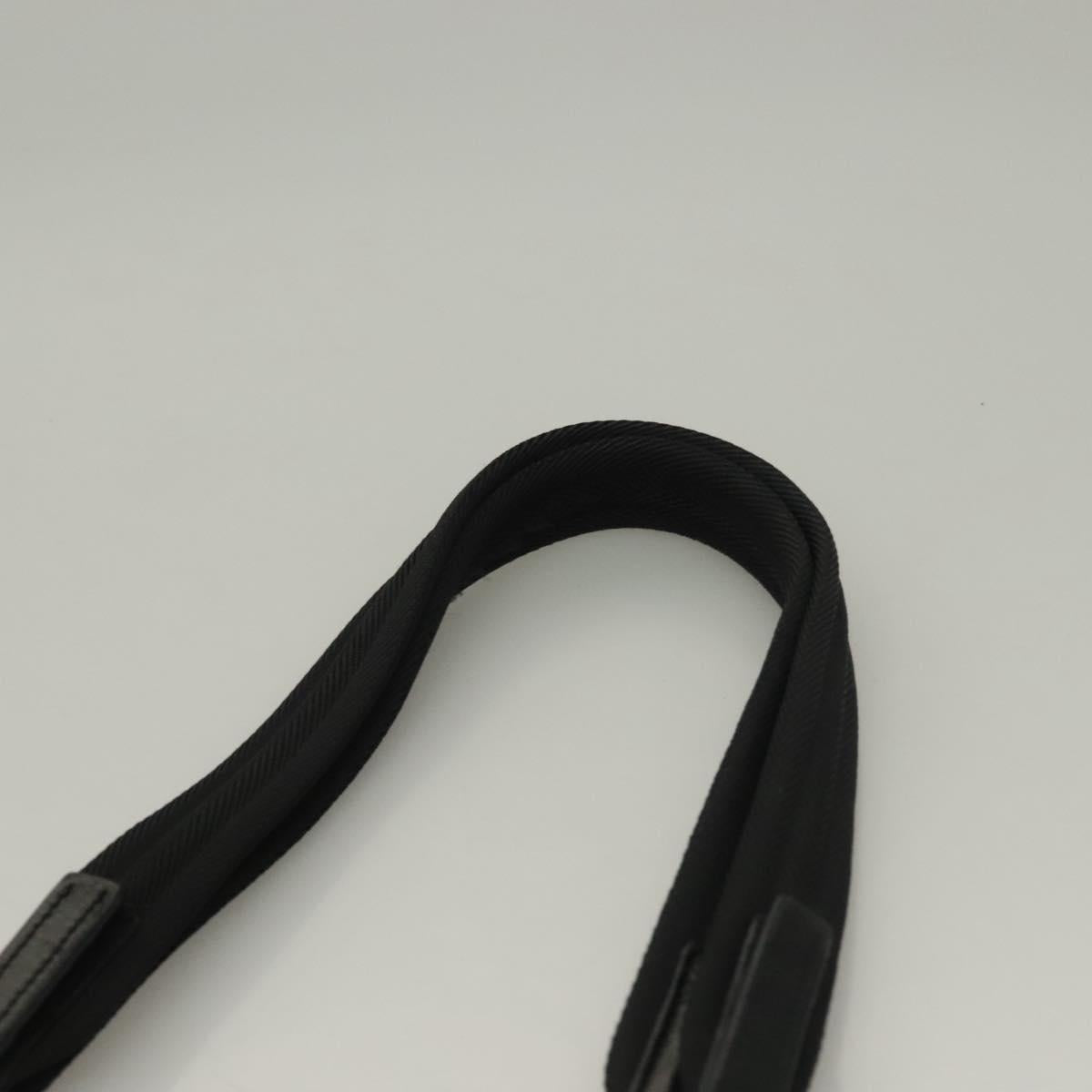 PRADA Tote Bag Nylon Black Silver Auth bs28227