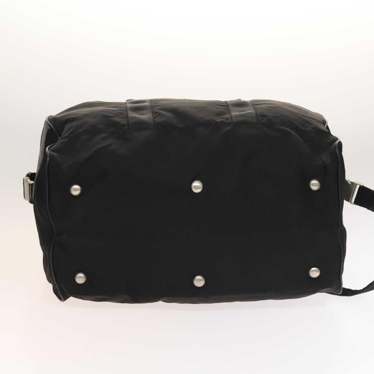 PRADA Boston Bag Nylon 2way Black Silver Auth bs28231