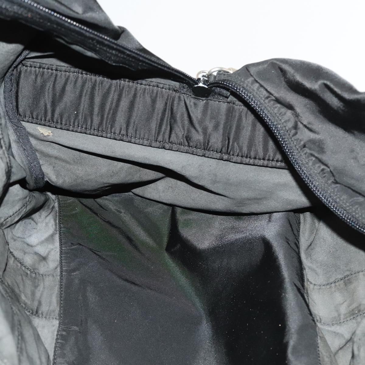 PRADA Boston Bag Nylon 2way Black Silver Auth bs28231