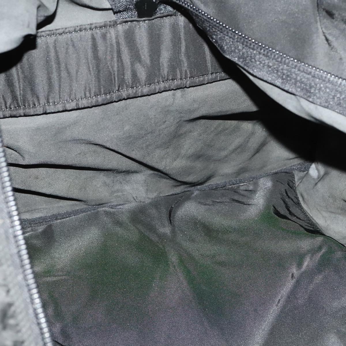 PRADA Boston Bag Nylon 2way Black Silver Auth bs28231