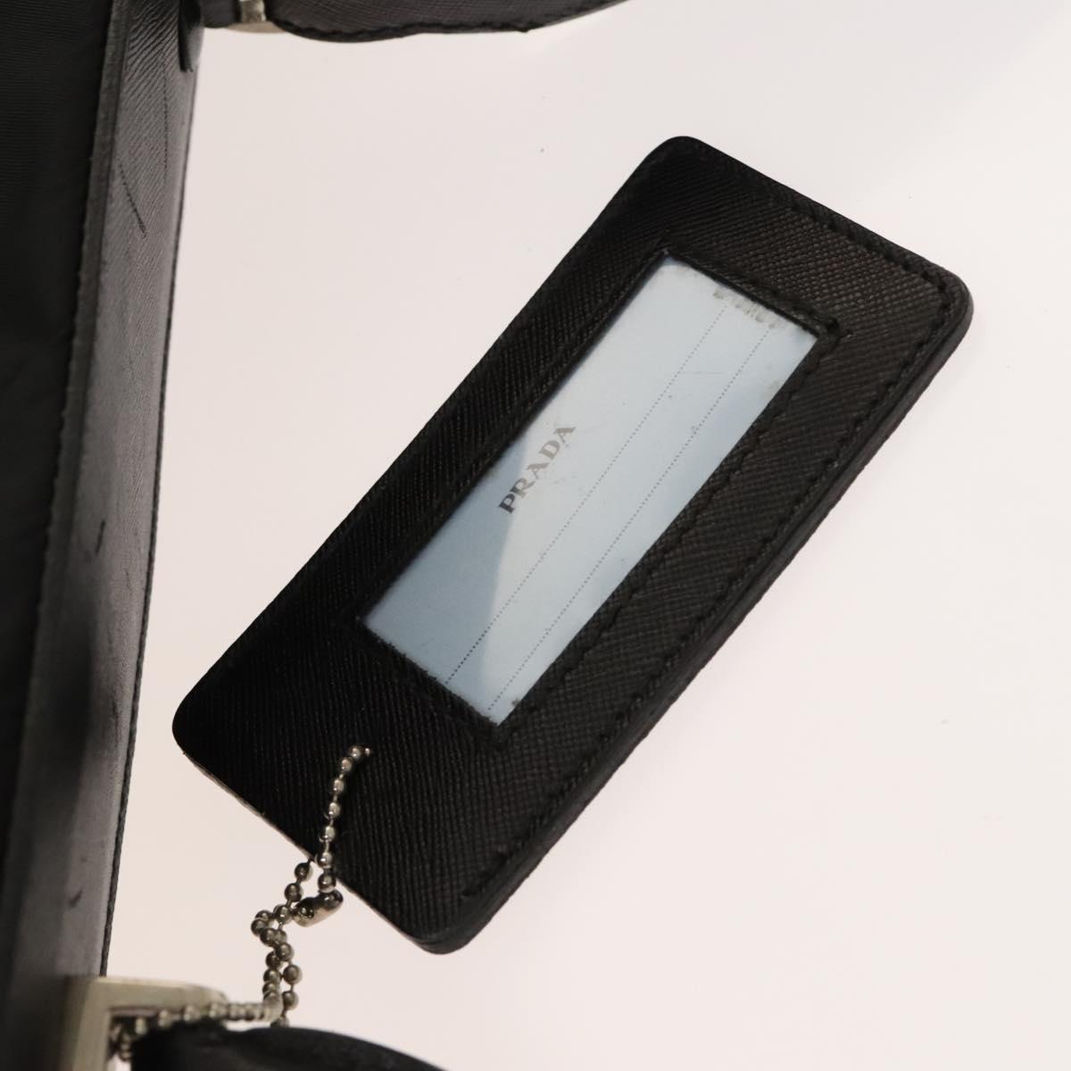 PRADA Garment Cover Nylon Black Silver Auth bs28232