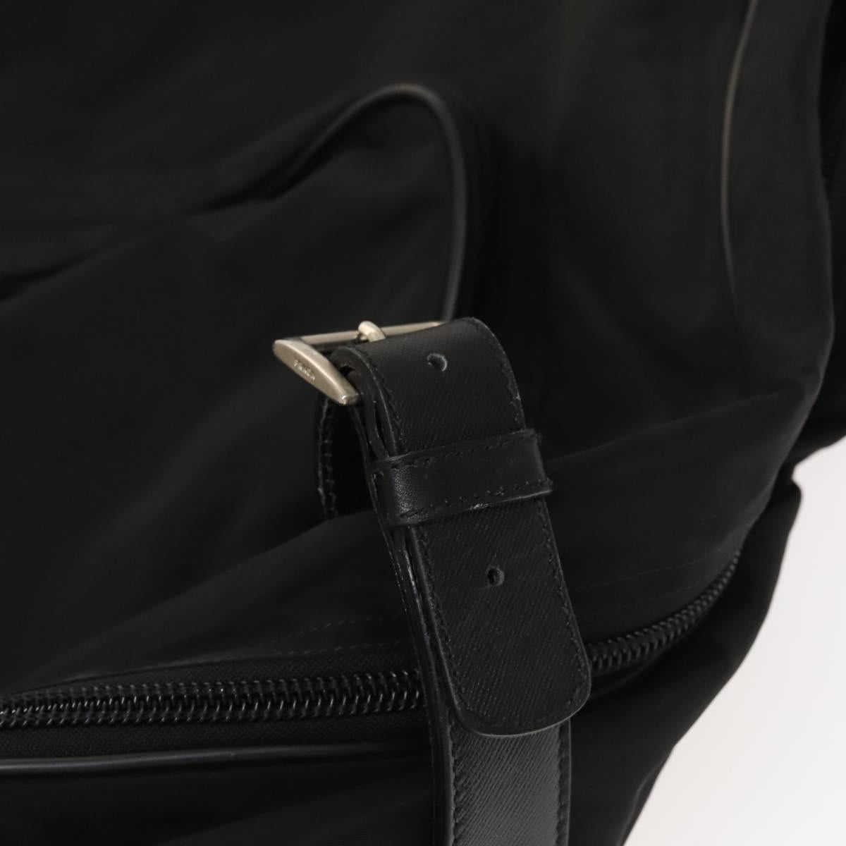 PRADA Garment Cover Nylon Black Silver Auth bs28232