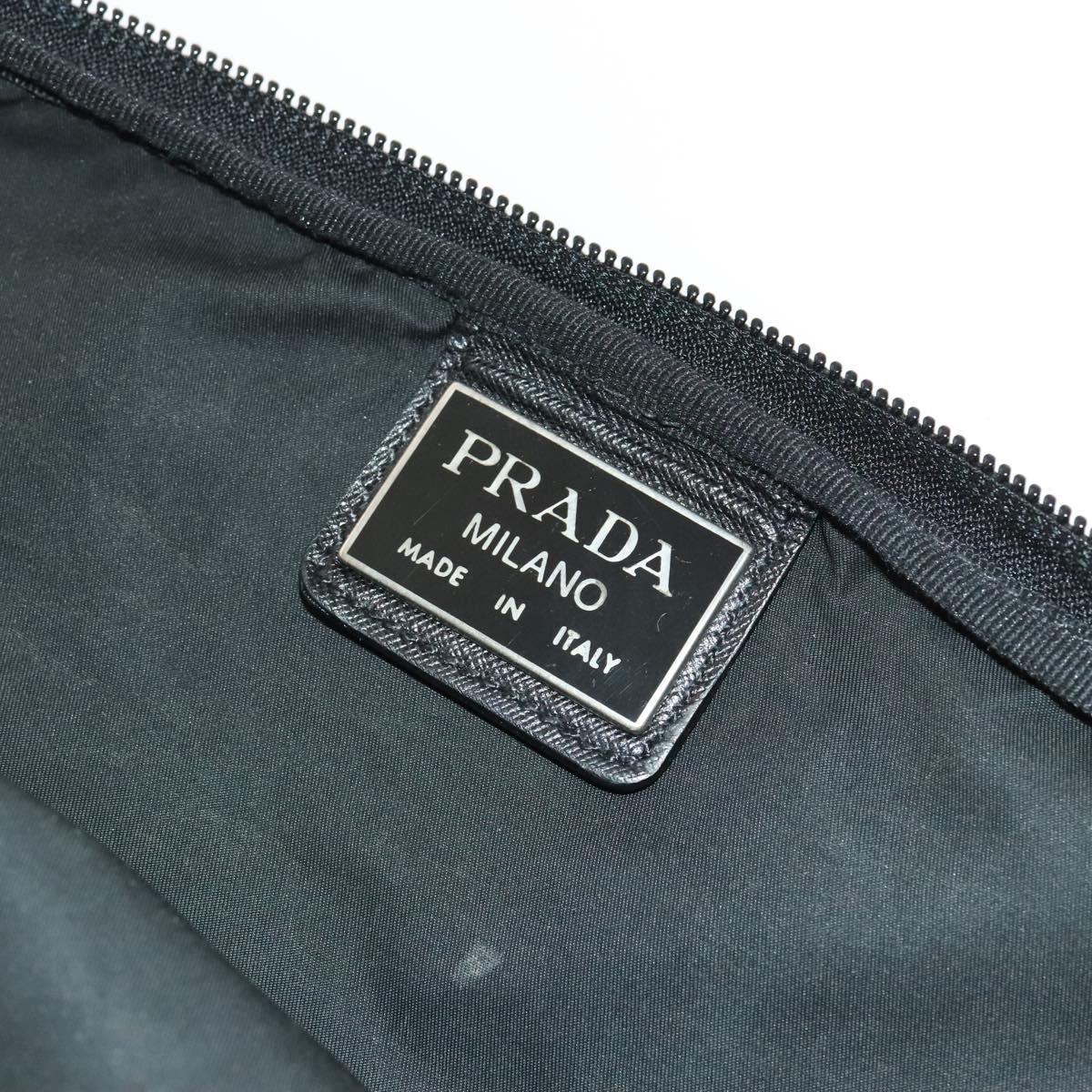 PRADA Garment Cover Nylon Black Silver Auth bs28232
