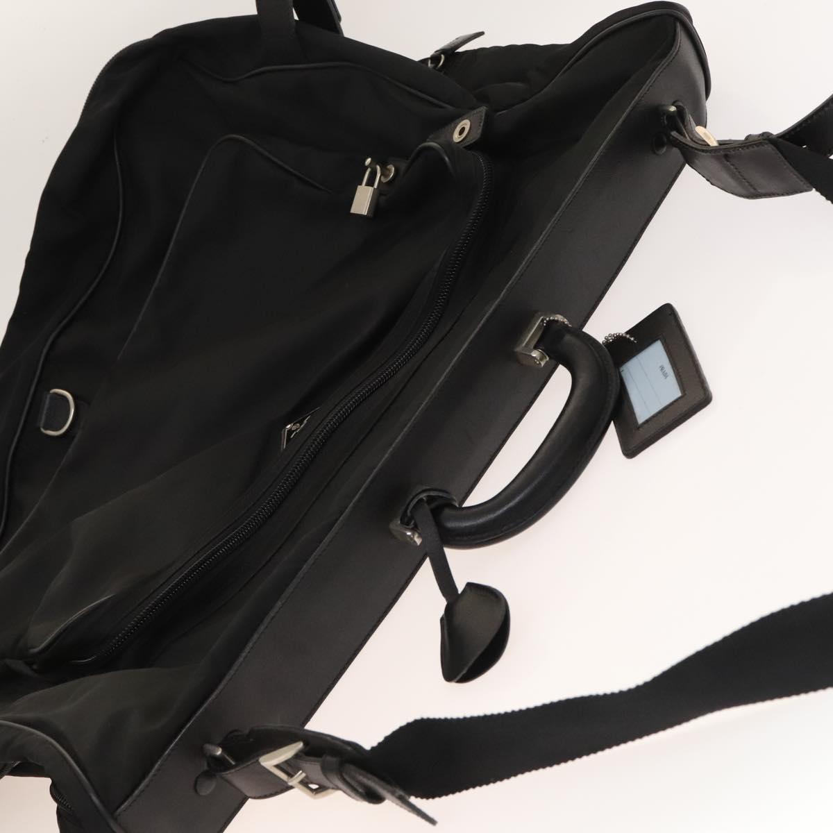 PRADA Garment Cover Nylon Black Silver Auth bs28232