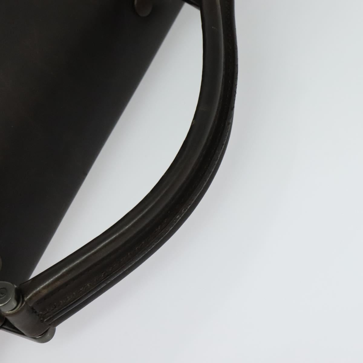 PRADA Business Bag Leather Brown Silver Auth bs28234